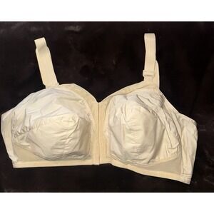 Vintage Exquisite Form Bra 44dd Front Hook Beige Wireless